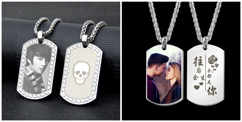 customized diamond photo jewelry supplies wholesale personalised dog tag necklace mens